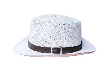 White black  man hats isolated on white background with clipping path