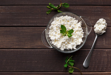 Homemade cottage cheese concept