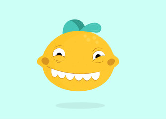 Smiling cartoon lemon