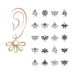 Fototapeta na wymiar set of earrings