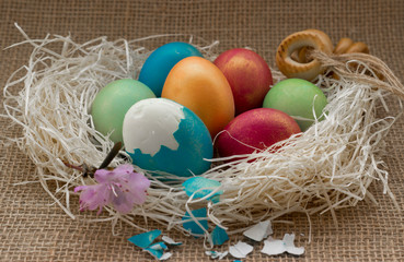 Colored Easter eggs.