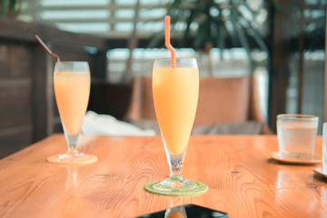 Ice juice on the table