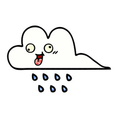 comic book style cartoon rain cloud