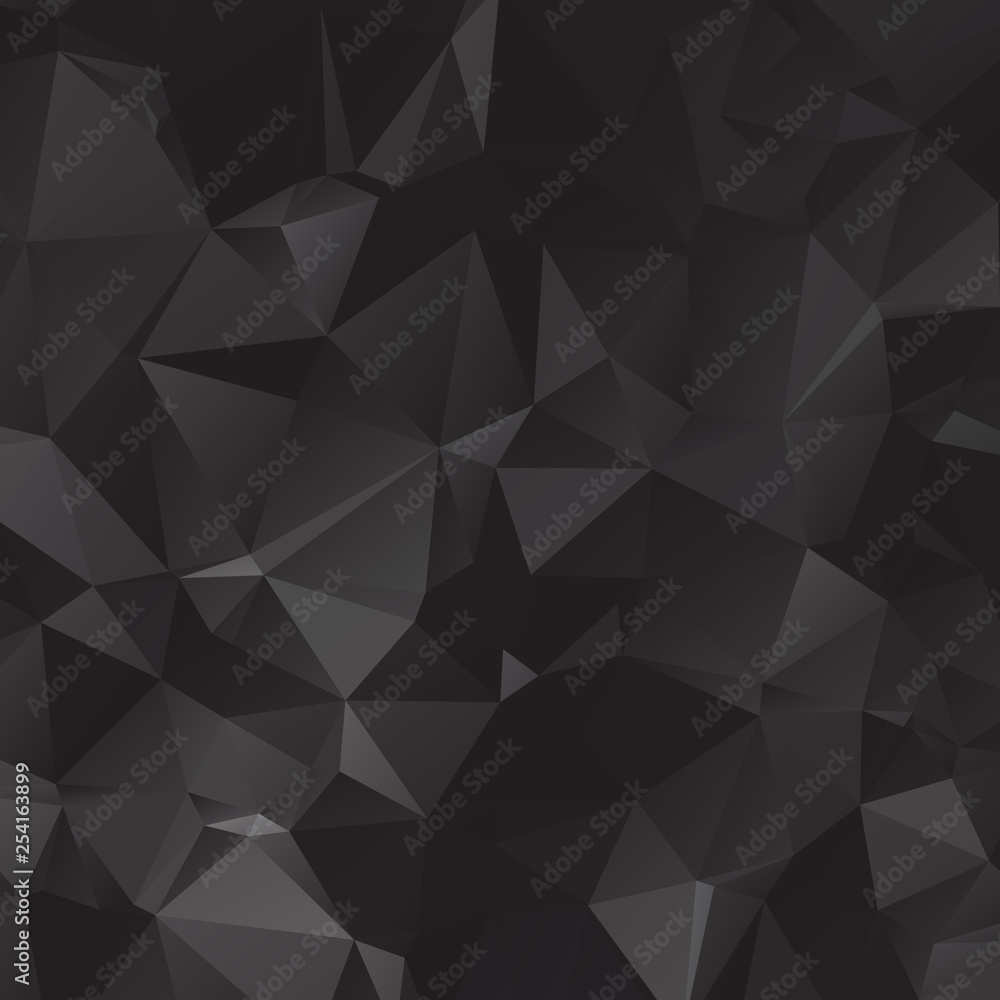 Wall mural Black polygonal illustration, which consist of triangles. Geometric background in Origami style with gradient. Triangular design for your business.