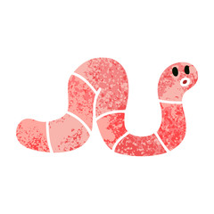 quirky retro illustration style cartoon worm