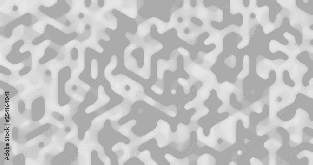 Poster 60fps abstract cg digital light loopable background - gray morphing shapes seamless loop 4k animatio