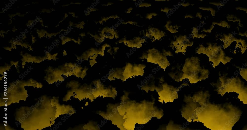 Aufkleber 60fps abstract cg grunge dark loopable background - yellow infernal seamless loop 4k animation