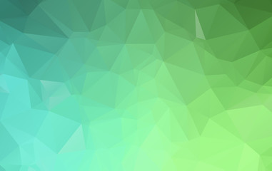 Fototapeta na wymiar Green polygonal illustration, which consist of triangles. Geometric background in Origami style with gradient. Triangular design for your business.