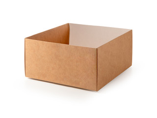 Empty cardboard box on white background