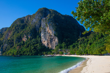 Paradise tropical island Phi Phi don beach white sand