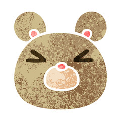 quirky retro illustration style cartoon bear face