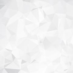 Abstract white geometric vector background with triangles. Polygon triangle pattern.