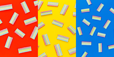 sweet candy scattered