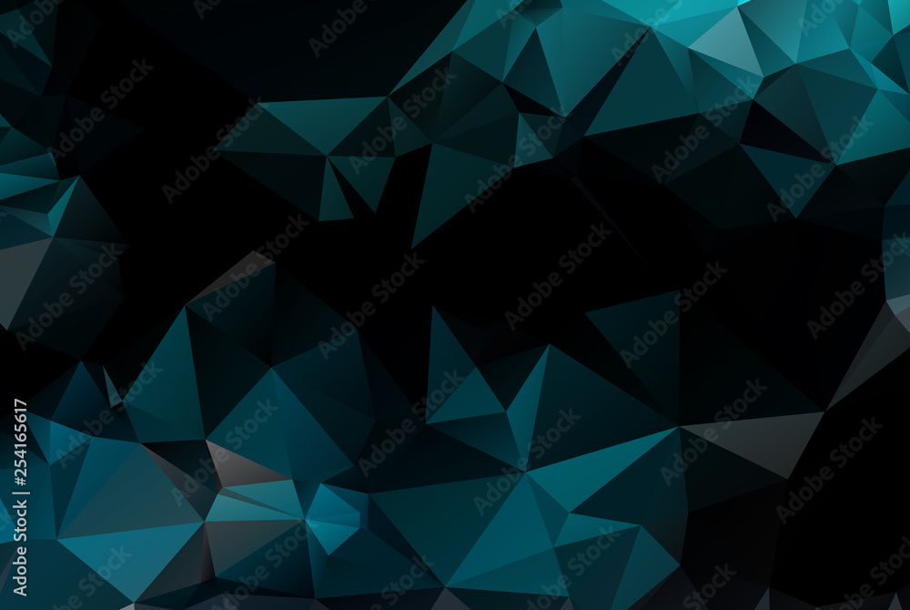 Wall mural Dark blue geometric rumpled triangular low poly origami style gradient illustration graphic background. Vector polygonal design for your business.