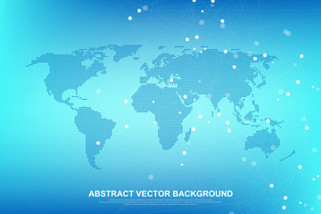 Internet connection background, abstract sense of science and technology graphic design. Global network connection