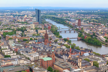 Obraz premium Frankfurt aerial city view
