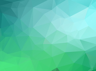 Green Gradient Vector Background. Abstract Triangles Pattern.