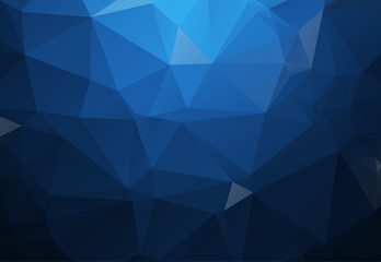 Dark blue polygonal illustration, which consist of triangles. Geometric background in Origami style with gradient. Triangular design for your business.