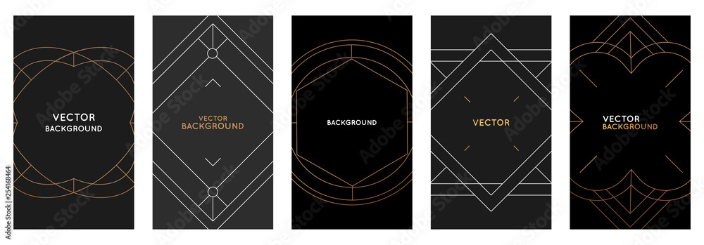 Aufkleber Vector set of design template and photo frames in simple modern style with copy space for text - social media stories and posts wallpapers