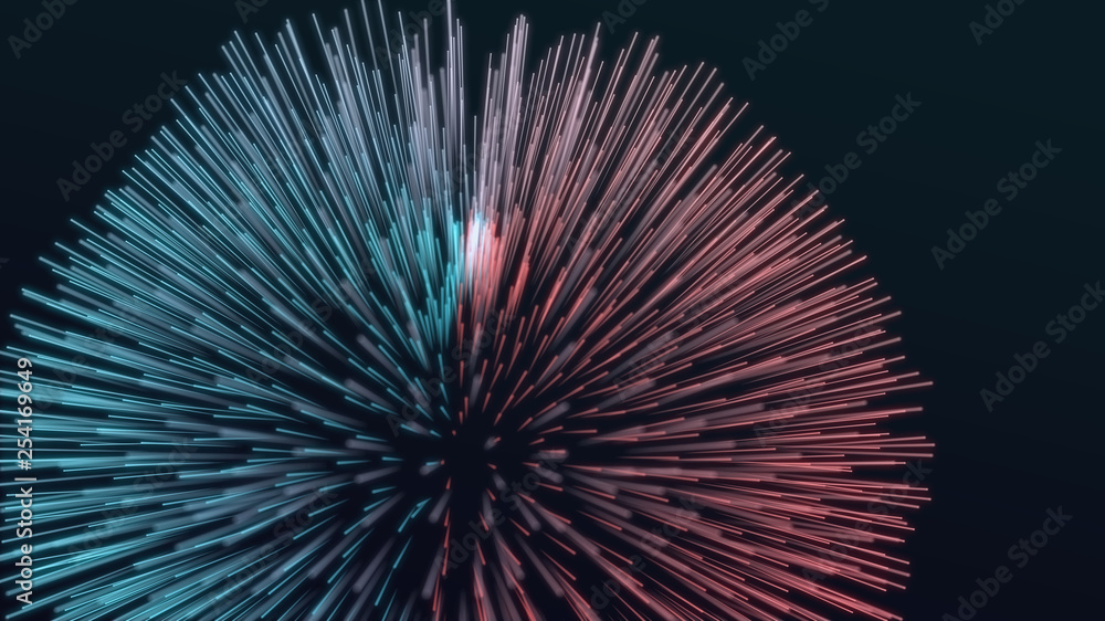 Poster 3d abstract digital technology background. futuristic sci-fi user interface concept with gradient do