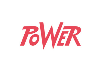 Power vector lettering. Text label. Typography design