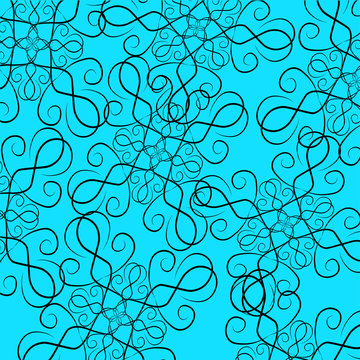 Blue abstract drawing pattern.