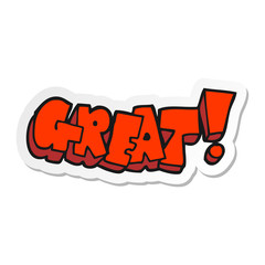 sticker of a cartoon Great symbol