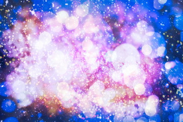 glittering shine bulbs lights background:blur of Christmas wallpaper decorations concept.holiday...