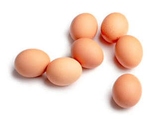 pile of eggs isolated on white background