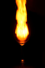 Playing with the fire traces around the glass 