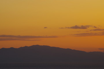 日本　海　朝焼け　静岡