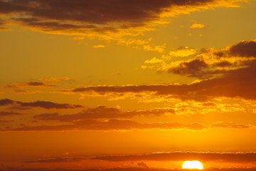 日本　海　朝焼け　静岡