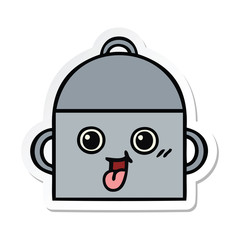 Fototapeta premium sticker of a cute cartoon cooking pot