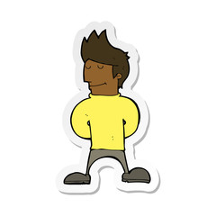 sticker of a cartoon happy man