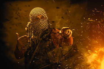rebel militant terrorist guerrilla concept