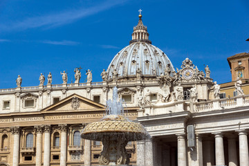 St. Peter's Basilica at Saint Peter's Square in city of Rome, Vatican, Italy