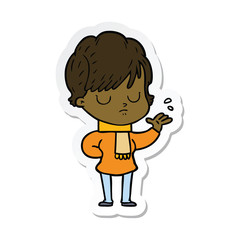 sticker of a cartoon woman