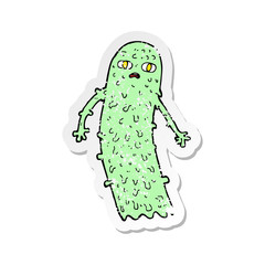 retro distressed sticker of a cartoon spooky ghost