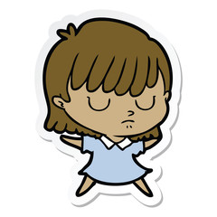 sticker of a cartoon woman