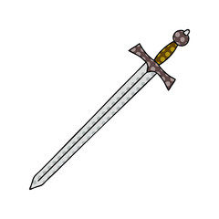 quirky comic book style cartoon sword