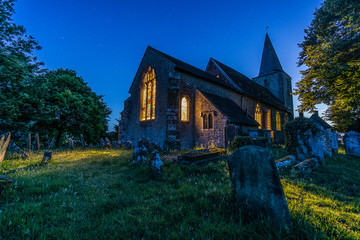 Pluckley Church At Night