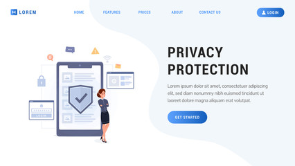 Landing page privacy protection