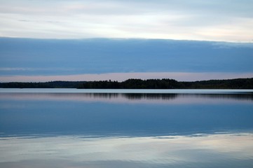 Mirror lake in the evening
