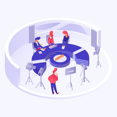 News studio isometric