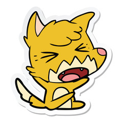 sticker of a angry cartoon fox