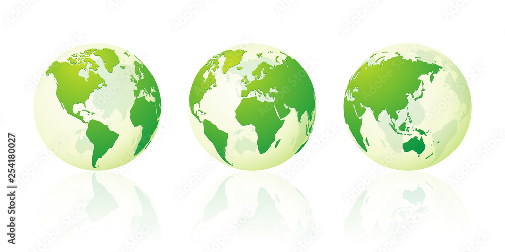 Canvas Prints transparent world globe maps planet earth green set
