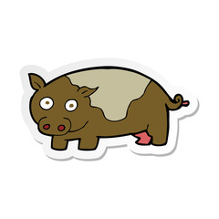 sticker of a cartoon pig