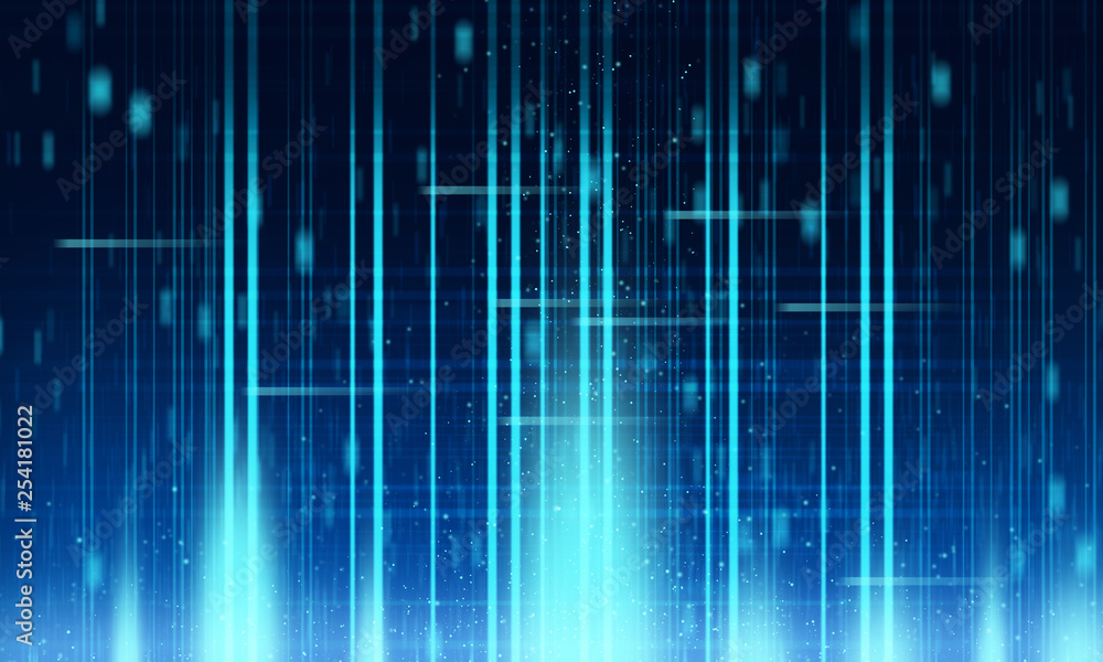 Poster illustration background futuristic robotic, system of internert of things, abstract glow light of da