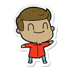 sticker of a cartoon friendly man
