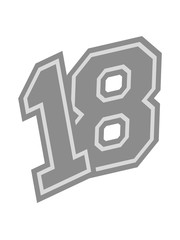 zahl 18 achtzehn volljährig halskette geburtstag feiern party jahre alt alter jung erwachsen design cool